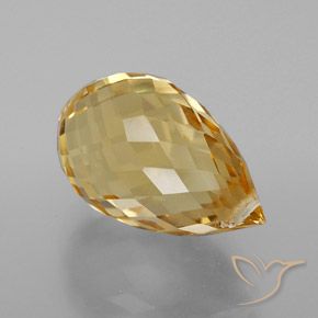 9,17 ctw natürlicher gold-orange Citrin, Briolette, VVS