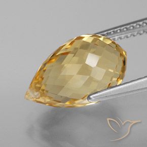 9,17 ctw natürlicher gold-orange Citrin, Briolette, VVS