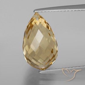 5.96ct Natürlicher gold-braun Citrin, Briolette, VVS-VS