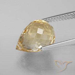 9,17 ctw natürlicher Gold-Orange Citrin, Briolette, VVS-VS