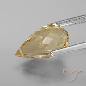 9,17 ctw natürlicher Gold-Orange Citrin, Briolette, VS