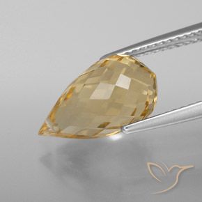 9,17 ctw natürlicher Gold-Orange Citrin, Briolette, VVS-VS