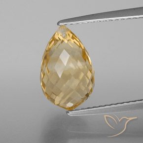 4.30ct Natürlicher Gold-Orange Citrin, Briolette, VVS-VS