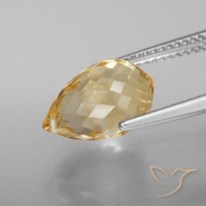 9,17 ctw natürlicher Gold-Orange Citrin, Briolette, VVS-VS