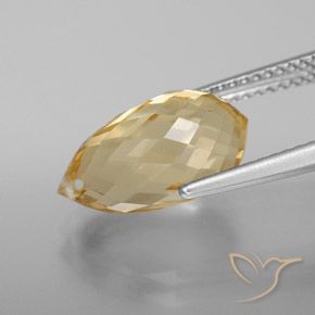 9,17 ctw natürlicher Gold-Orange Citrin, Briolette, VVS-VS