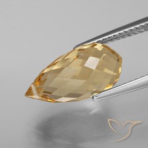 9,17 ctw natürlicher Gold-Orange Citrin, Briolette, VVS-VS