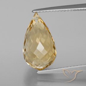 6.13ct Natürlicher Gold-Orange Citrin, Briolette, VVS