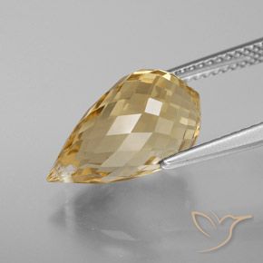 9,17 ctw natürlicher Gold-Orange Citrin, Briolette, VVS