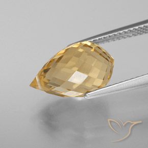 9,17 ctw natürlicher Golden Citrin, Briolette, VVS-VS