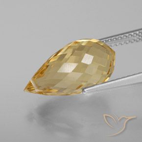 9,17 ctw natürlicher Gold-Orange Citrin, Briolette, VVS-VS