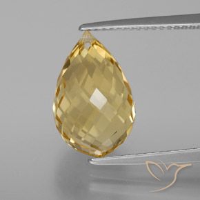6.52ct Natürlicher gold-orange Citrin, Briolette, VVS