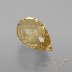9,17 ctw natürlicher gold-orange Citrin, Briolette, VVS