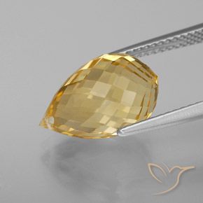 9,17 ctw natürlicher gold-orange Citrin, Briolette, VVS