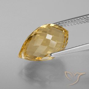 9,17 ctw natürlicher Gold-Orange Citrin, Briolette, VVS