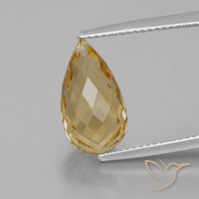 5.07ct Natürlicher Gold-Orange Citrin, Briolette, VVS