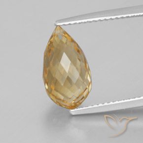 4.28ct Natürlicher Gold-Orange Citrin, Briolette, VVS
