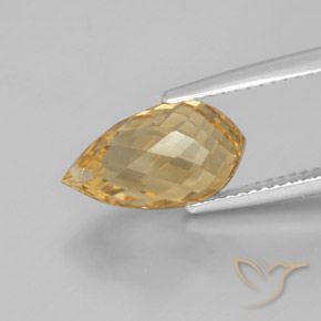 9,17 ctw natürlicher Gold-Orange Citrin, Briolette, VVS
