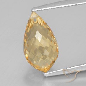 5.08ct Natürlicher Gelblich Gold Citrin, Briolette, VVS