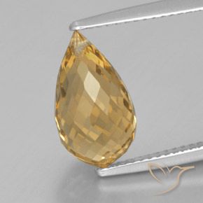 4.41ct Natürlicher Gold-Orange Citrin, Briolette, VVS