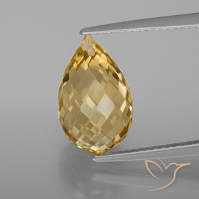 6.04ct Natürlicher Mittelhelles Gold Citrin, Briolette, VVS