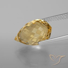 9,17 ctw natürlicher Mittelhelles Gold Citrin, Briolette, VVS