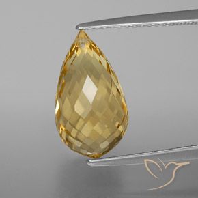 5.83ct Natürlicher hellgolden Citrin, Briolette, VVS
