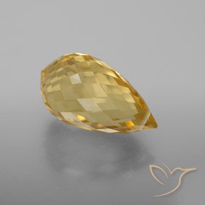 9,17 ctw natürlicher hellgolden Citrin, Briolette, VVS