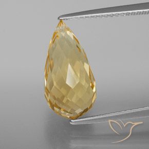 5.86ct Natürlicher gold-orange Citrin, Briolette, VVS