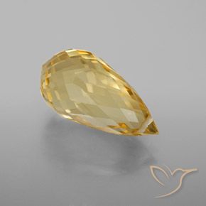 9,17 ctw natürlicher gold-orange Citrin, Briolette, VVS