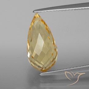 5.42ct Natürlicher Gold-Orange Citrin, Briolette, VVS-VS