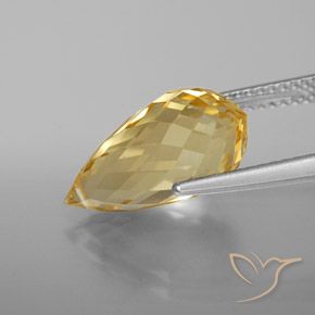 9,17 ctw natürlicher Gold-Orange Citrin, Briolette, VVS-VS