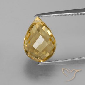 5.40ct Natürlicher gold-orange Citrin, Briolette, VVS-VS