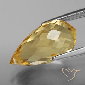 9,17 ctw natürlicher Golden Citrin, Briolette, VVS