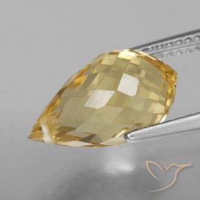 9,17 ctw natürlicher Golden Citrin, Briolette, VVS-VS