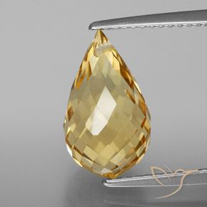 4.64ct Natürlicher Gold-Orange Citrin, Briolette, VVS
