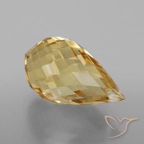 9,17 ctw natürlicher Gold-Orange Citrin, Briolette, VVS
