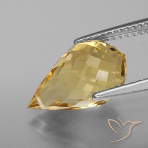 9,17 ctw natürlicher Gold-Orange Citrin, Briolette, VVS