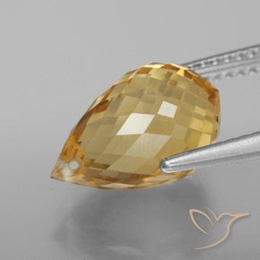 9,17 ctw natürlicher Golden Citrin, Briolette, VVS-VS