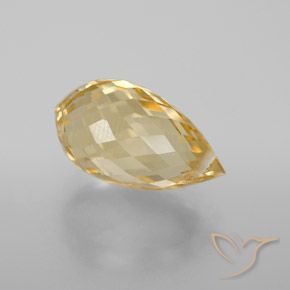 9,17 ctw natürlicher gold-orange Citrin, Briolette, VVS-VS