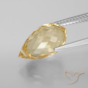 9,17 ctw natürlicher gold-orange Citrin, Briolette, VVS-VS