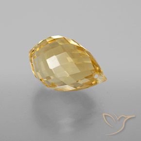 9,17 ctw natürlicher gold-orange Citrin, Briolette, VVS
