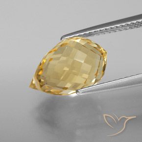 9,17 ctw natürlicher gold-orange Citrin, Briolette, VVS