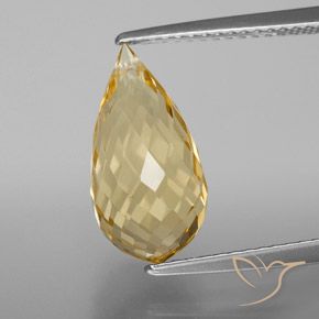 4.53ct Natürlicher hellgolden Citrin, Briolette, VVS-VS