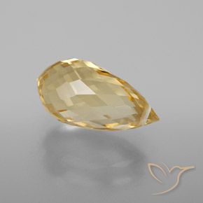 9,17 ctw natürlicher gold-orange Citrin, Briolette, VVS-VS