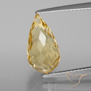 4,28 ctw natürlicher goldener Citrin, Briolette, VS