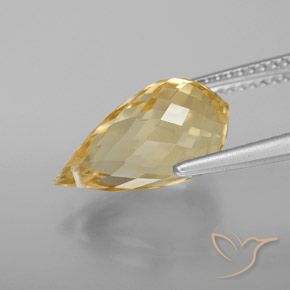 4,28 ctw natürlicher goldener Citrin, Briolette, VS