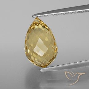 4.15ct Natürlicher gold-orange Citrin, Briolette, VVS-VS