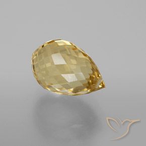 9,17 ctw natürlicher gold-orange Citrin, Briolette, VVS-VS