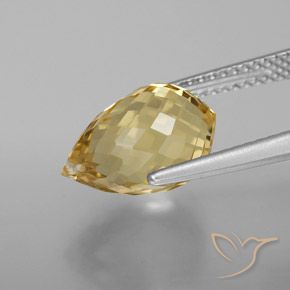 9,17 ctw natürlicher gold-orange Citrin, Briolette, VVS-VS