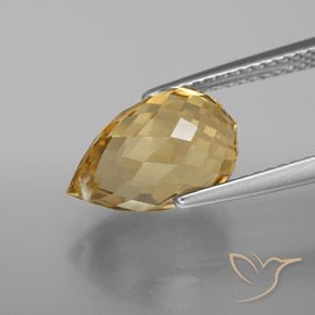 9,17 ctw natürlicher Golden Citrin, Briolette, VVS-VS